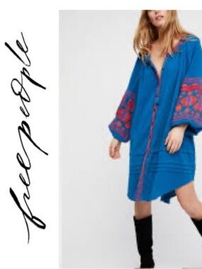 Free People In The Clear Embroidered Tunic Dress